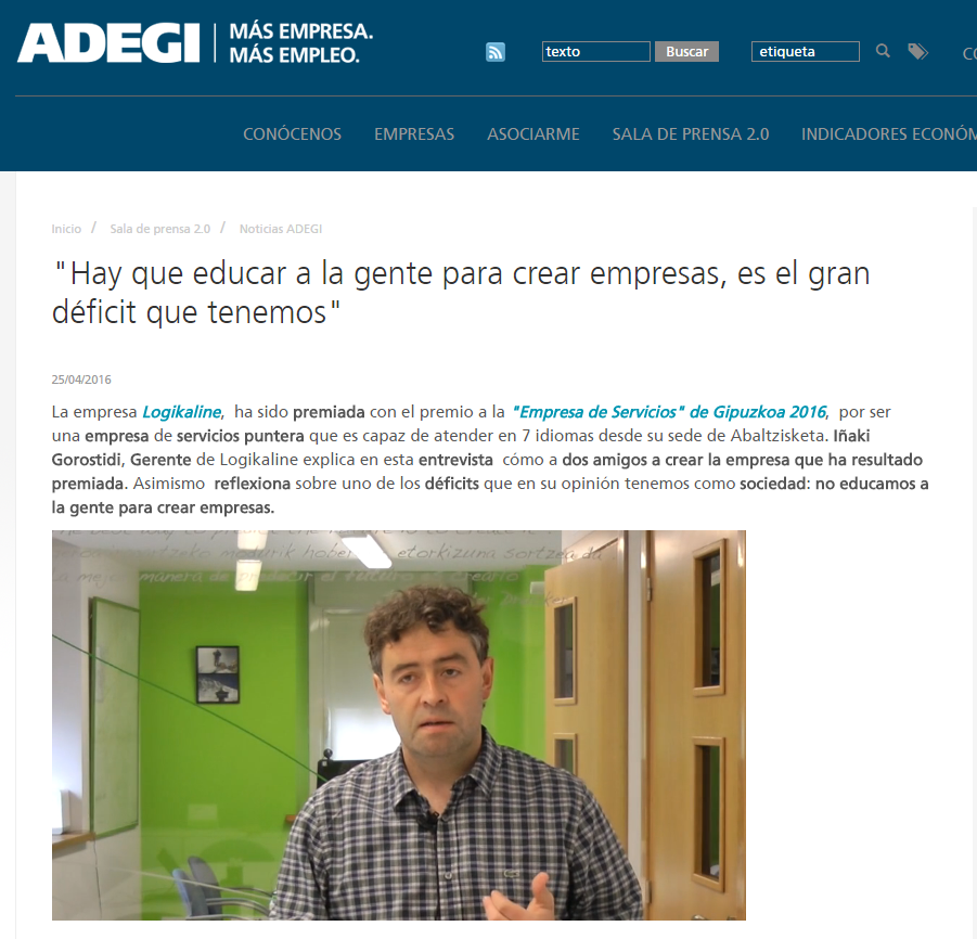 Entrevista a Iñaki Gorostidi por parte de Adegi