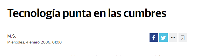 artículo del Diario Vasco: Tecnología punta en las cumbres 